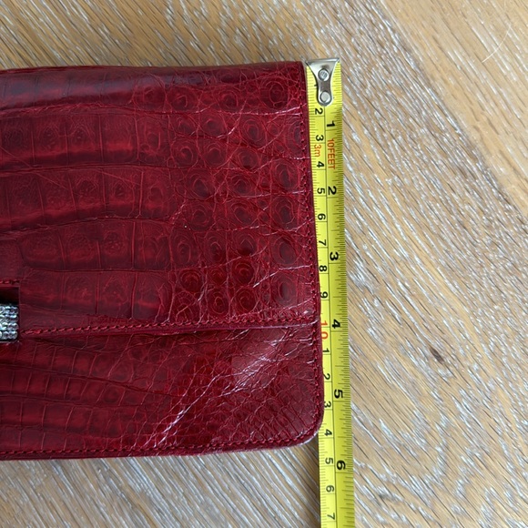 Michael Teperson Vintage Alligstor Clutch with rhinestone hardware